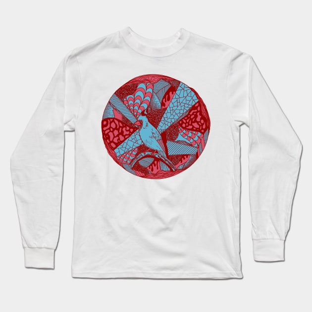 Pastel Tones Circle of The Northern Cardinal Long Sleeve T-Shirt by kenallouis